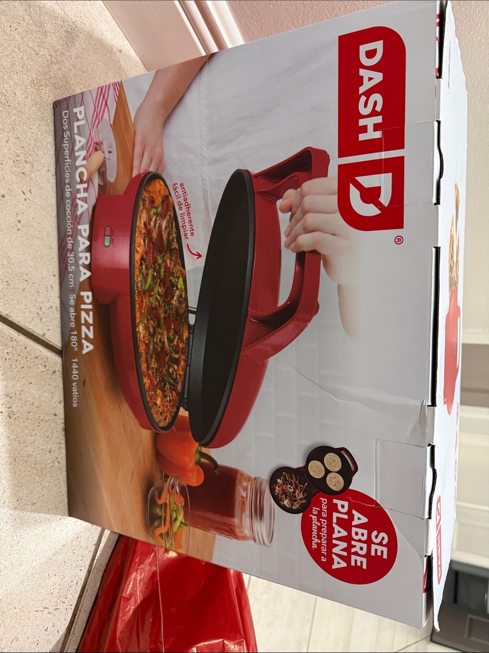Ash Red Electric Pizza Grill - Nonstick Surface